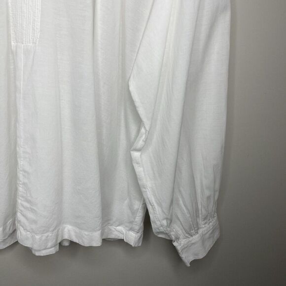 MADEWELL Top Women Small White Shirred Blouse Long Sleeve NQ888 - Picture 8 of 16